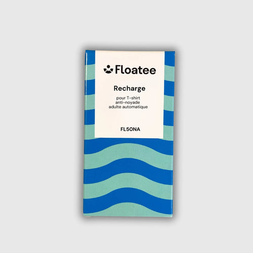 packaging de la recharge Floatee pour tee-shirt anti-noyade adulte à déclenchement automatique