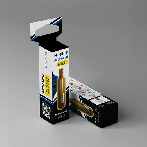 packaging de la recharge Floatee pour tee-shirt anti-noyade adulte à déclenchement manuel