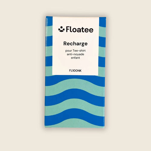 packaging de la recharge Floatee pour tee-shirt anti-noyade enfant