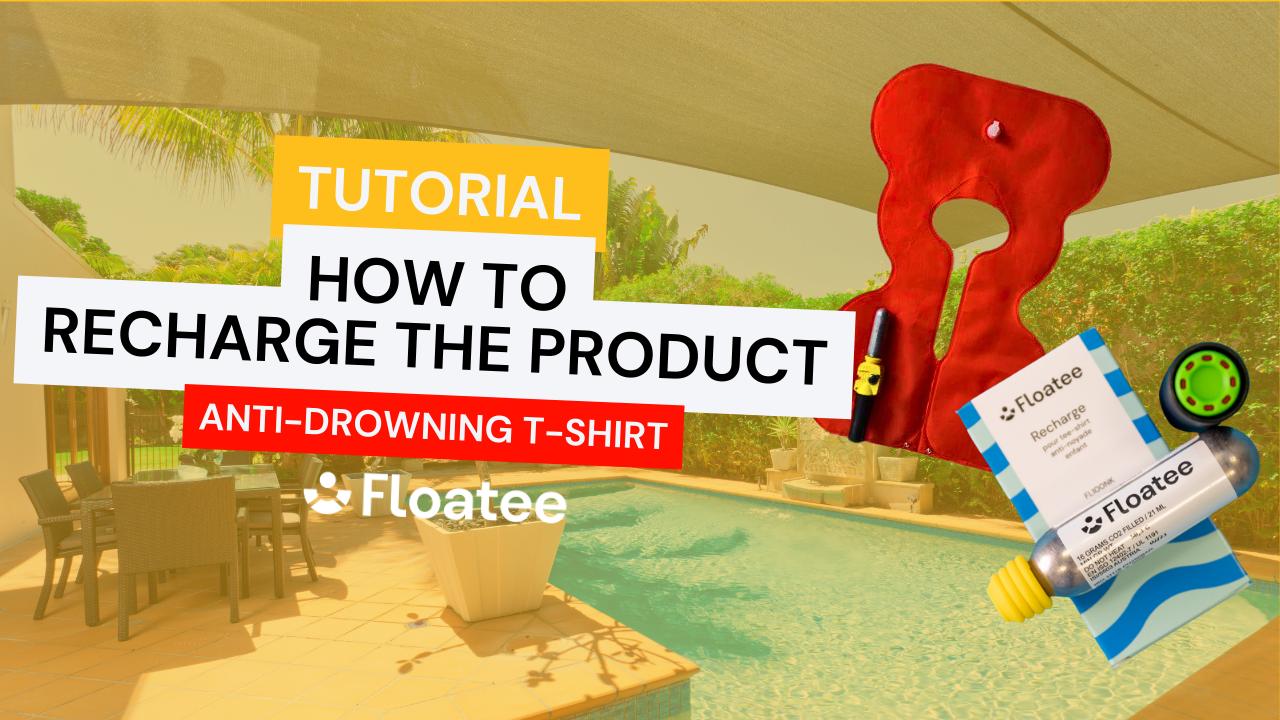 Load video: Tutorial: children&#39;s anti-drowning T-shirt deflating and recharge/refill after activation