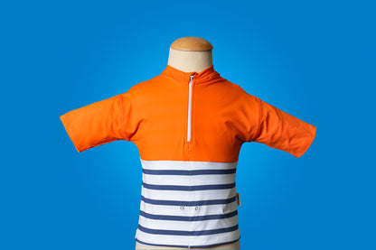 Floatee tee-shirt anti-noyade enfant - orange manches courtes