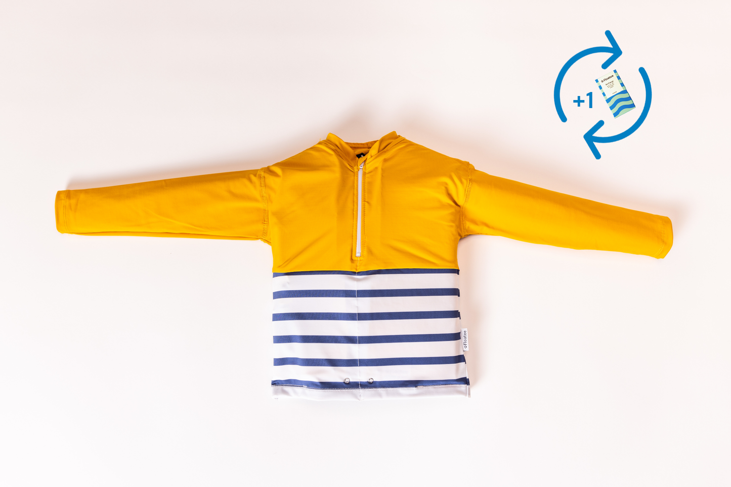 Floatee tee-shirt anti-noyade enfant - jaune manches longues + 1 recharge