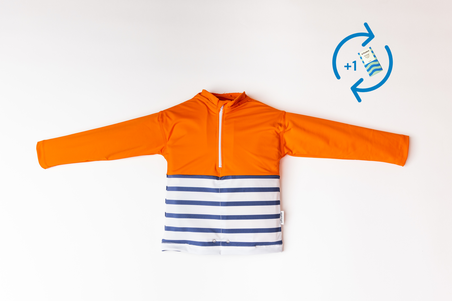 Floatee tee-shirt anti-noyade enfant - orange manches longues + 1 recharge