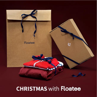 Illustration Noël Floatee avec emballage cadeau et t-shirts anti-noyade