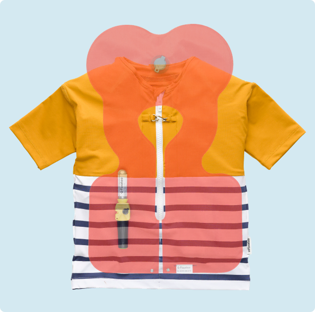 Illustration du poumon dans le Tee-shirt anti-noyade Floatee