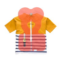 Tee-shirt anti-noyade enfant Floatee jaune avec partie gonflable intérieure en surbrillance