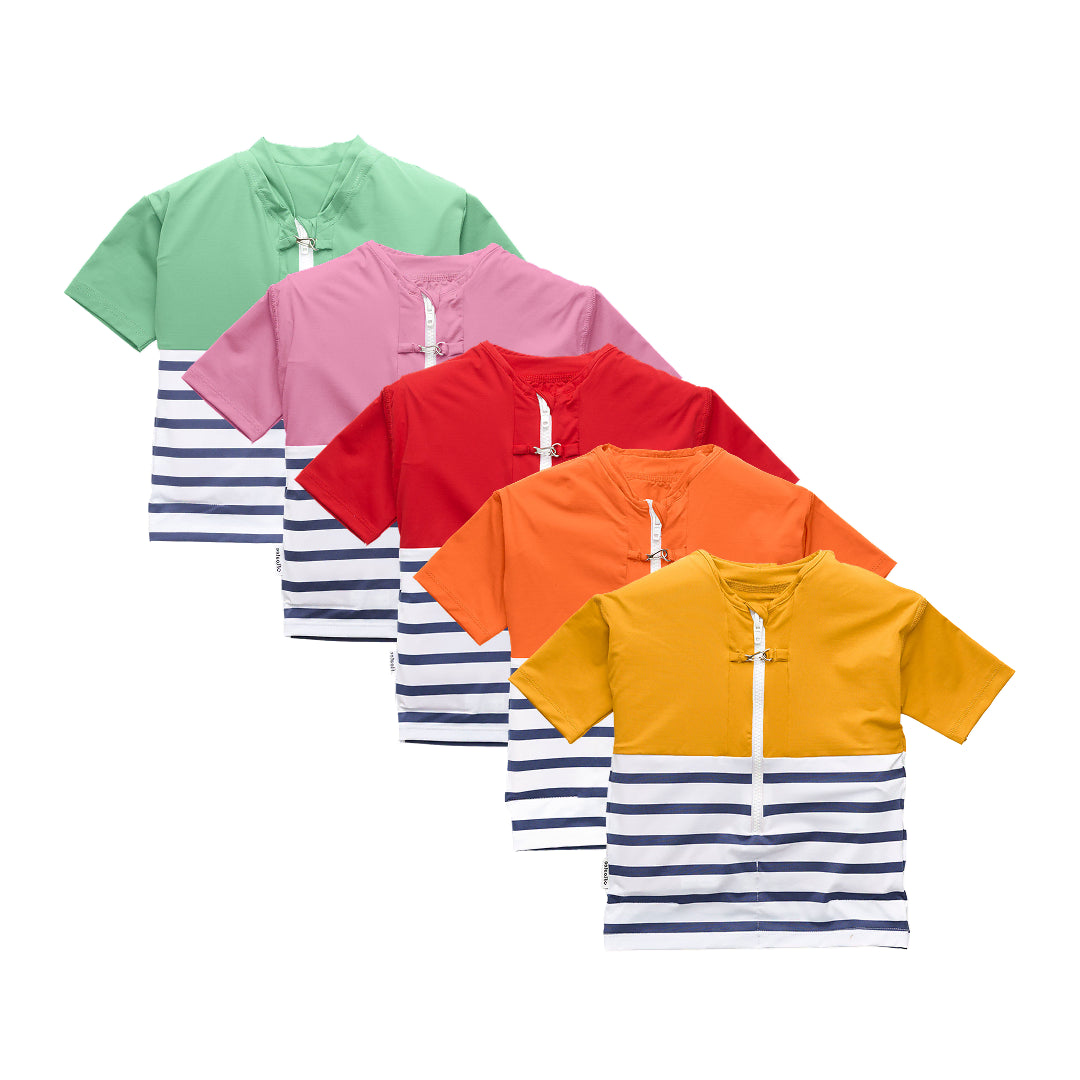5 tee-shirt anti-noyade enfant, de 5 couleurs différentes