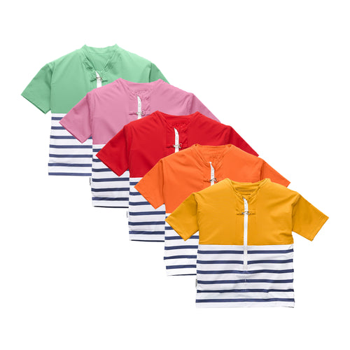 5 tee-shirt anti-noyade enfant, de 5 couleurs différentes