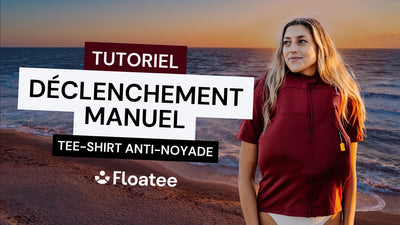 Tutoriel pour tee-shirt anti-noyade Floatee pour adulte : déclencher manuellement le gonflage