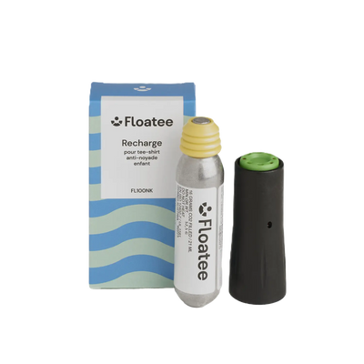 Packaging et composants de la recharge pour tee-shirt anti-noyade enfant Floatee